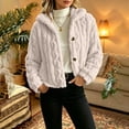thumbnail image 6 of Cropped Fleece Jacket Women Plus Size Turndown Collar Long Sleeve Solid Color Thick Velvet Lightweight Warm Fleece Coat Casual Outdoor Hiking Travel Sport Outerwear, 6 of 7