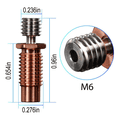 thumbnail image 2 of 3X All-Metal Bi-Metal V6-TCrazy Heatbreak Titanium & Copper Bimetal Throat for 1.75mm V6 Hotend Heater, 2 of 9