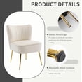 thumbnail image 5 of KCC Modern Velvet Upholstered Accent Chair Set of 2,Mid Century Living Room Chairs with Golden Legs,Comfy Armless Chair Wingback Single Sofa Side Chair for Bedroom,Beige, 5 of 16