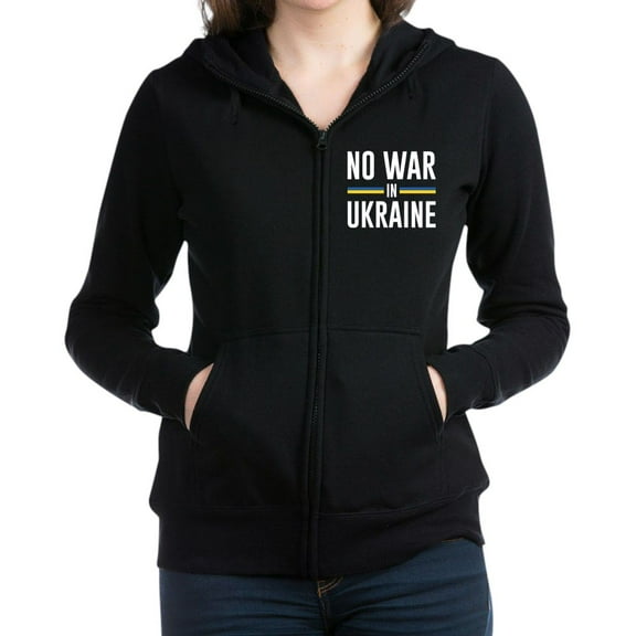 CafePress - No War In Ukraine Women's Zip Up Hoodie - Women's Zip Hoodie