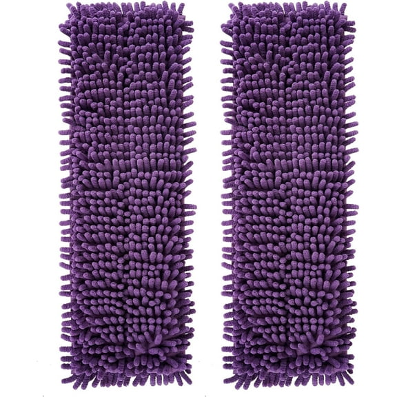 2-Pack Pet Microfiber Sweeping Pads Compatible with Bona Mops - 18 Inch Washable Dusting Refills for Hardwood Floors - Attracts Cat & Dog Hair (Purple)