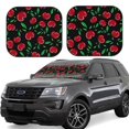 thumbnail image 1 of JUNZAN Cherry Pattern Car Windshield Sun Shade | Reflective Sunshade | Foldable 2-Piece Sun Shield Protect Your Car | Fits Sedans, SUVs, Hatchbacks-Small, 1 of 6
