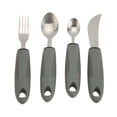 thumbnail image 4 of 4pcs Adaptive Utensils Knife Fork Spoons Weighted Wide Handles Grey Easy Grip Elderly Utensils, 4 of 8