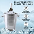 thumbnail image 4 of Sol Living Champagne Bucket - Double Wall Insulated Stainless Steel - Wine & Champagne Holder - Portable Chiller Bin for Bars, Parties, Commercial Use - Ribbed, 3.6 Qt, 4 of 9