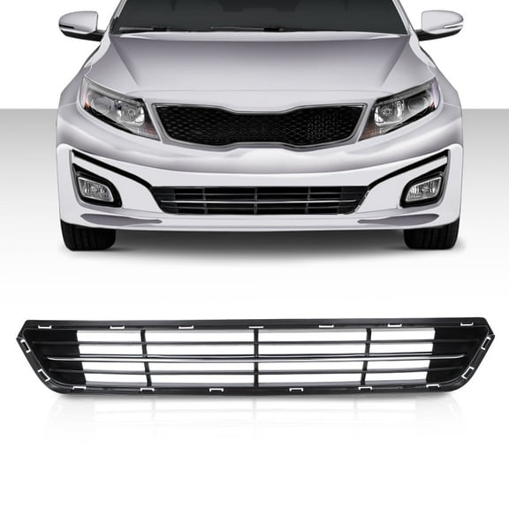 PIT66 Front Lower Bumper Radiator Grille Grill W/Chrome Black Fit For 2014-2015 Kia Optima
