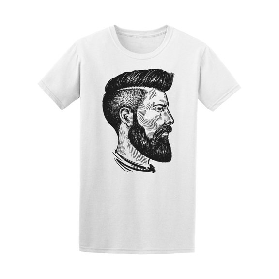 Hipster Bearded Man's Profile Tee Men's -Image by Shutterstock