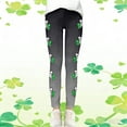 thumbnail image 5 of Tisuna Girls St Patricks Day Leggings Child Cartoon Print Elastic Waist Tight Leg Yoga Pants Fashion Stretchy Little Girls Play Holiday Festive Outfits Grey Size 18-24 Months, 5 of 6