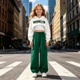 thumbnail image 2 of JFOPQVSM Girls Fashionable and Casual Set Cute Printed Hooded Sweatshirt Vest Pants Three Piece Set, 2 of 9
