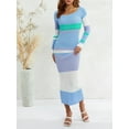 thumbnail image 3 of Knit Bodycon Dresses for Women Summer Long Sleeve Maxi Dress Square Neck Cut Out Long Dress Y2K Beach Dresses, 3 of 7