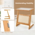 thumbnail image 6 of Topbuy Z-shaped Side Table w/ Rattan Shelf Glass Top End Table w/ Magazine Rack Space-saving Sofa side Bedside Table, 6 of 9