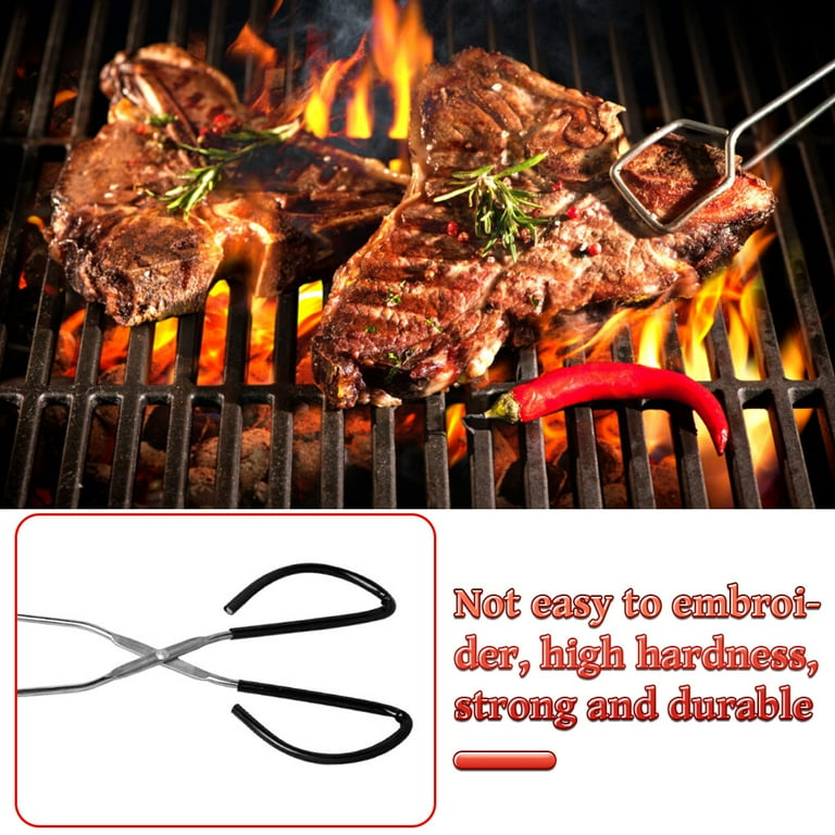 Grill Tongs for Cooking BBQ - Heavy Duty Grilling Tongs for Cooking & Serving Food in The Sizes You Need - 12 & 16 inch - Long Locking Stainless Steel