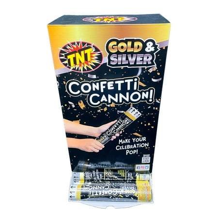 Set of 5 TNT Fireworks, 12 Gold/Silver Paper Confetti Cannon, New Year's