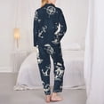 thumbnail image 5 of Kll Vintage Marine Print Women'S Long Sleeve Pajamas With Pants Sleepwear Loungewear 2 Set-Medium, 5 of 9