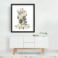 thumbnail image 3 of Zebra, Jungle Animals, Safari Animals, Pink Flowers, Girl Nursery - Illustration Watercolor Floral Animal Botanical Whimsical Black Framed Wall Art Print 12 x 16 inches, 3 of 4