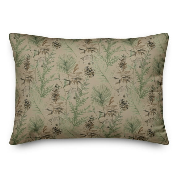 Creative Products Pine Cones and Greenery on Brown 20 x 14 Spun Poly Pillow