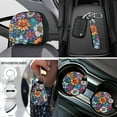 thumbnail image 4 of Uorisanigo Bohemian Flowers Car Seat Cover Sets Full Set Car Steering Wheel Covers+Armrest Protector+Head Rest Covers+Cup Coaster+Handbrake Cover+Seat Belt Strap Pad+Keychain,18 Pack, 4 of 7