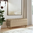 thumbnail image 2 of HomePop Button Tufted Storage Bench, 40"W x 18"D x 18"H, Light Tan, 2 of 8