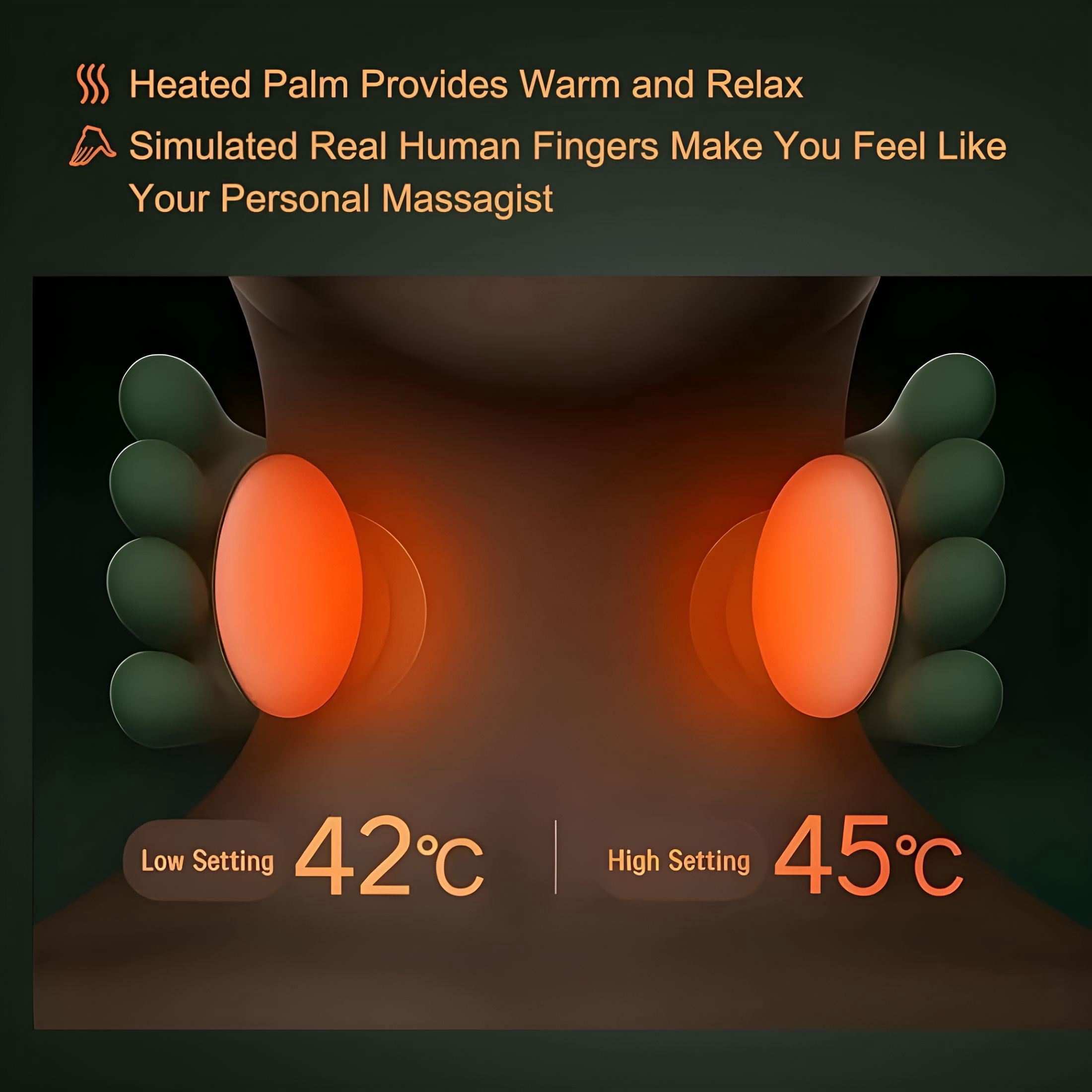 XIRQI Neck Massager with Heat and Compression - Deep Tissue Shiatsu Kneading for Pain Relief