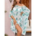 thumbnail image 2 of Charmo Womens One Shoulder Swimwear 3/4 Sleeve Loose Beachwear Coverups, 2 of 4