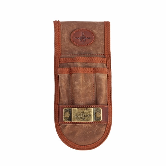 Tourbon Waxed Canvas Tool Belt Pouch with 4 Pockets and Tape Measure Clip for Electricians