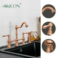 thumbnail image 5 of Two-Handles Copper Bridge Kitchen Faucet with Side Sprayer, 5 of 5