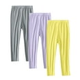 thumbnail image 2 of YUNAFFT Girls Thin Stretchy Leggings 3-Pack Comfy Everyday Style, 2 of 9