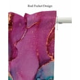 thumbnail image 5 of Multicoloured Marble Linen Curtain Valance for Bedroom/Bathroom/Kitchen/Office/Living/Dining Room Window,Abstract Rainbow Ink Watercolor Rod Pocket Topper Decorative Cafe Drapes Panel 42"x12", 5 of 6