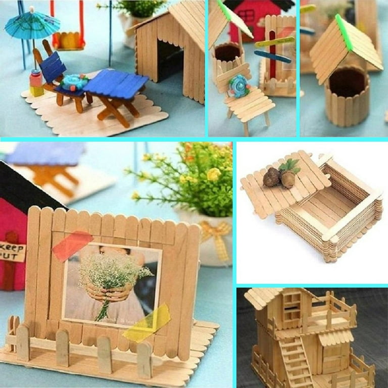 Comfy Package 6” Popsicle Stick Set Multipurpose Wooden Sticks for Crafts,  1000-Pack 