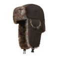 thumbnail image 3 of Unisex Men Women Russian Hat Trapper Bomber Warm Ear Flaps Winter Ski Hat Cap Headwear,Coffee, 3 of 3