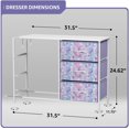 thumbnail image 3 of Songqin Dresser with 6 Drawers Fabric Storage Tower Organizer – Steel Frame, Wood Top, Easy Pull Bins for Bedroom, Closet, Hallway, Office-Purple Tie Dye, 3 of 13