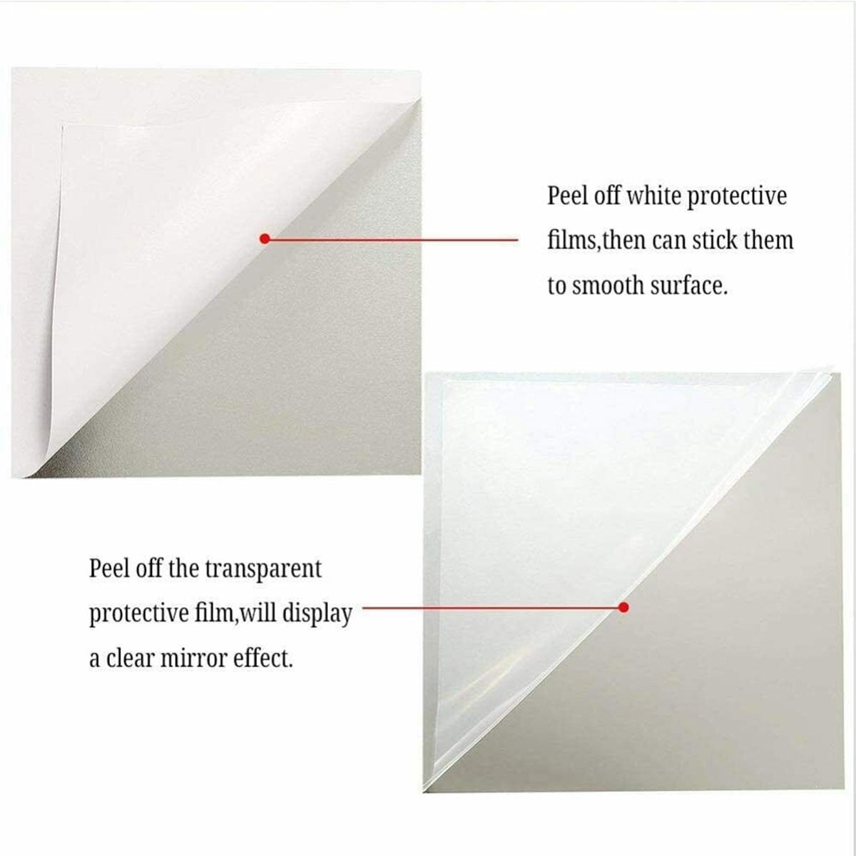 Ornament Mirror Wall Sticker 30 x 30cm 4PCS Tiles Glass Self Adhesive Bathroom