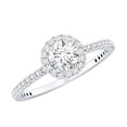 thumbnail image 2 of Kalapi Jewel 14K White Gold Plated 1.4 Ct Round Cut Moissanite Halo Ring - Beautiful Engagement Ring - Stunning Anniversary Gift - Classic Ring for Women's - Perfect Promise Jewelry, 2 of 3