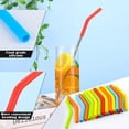 thumbnail image 4 of 24 Pcs Embouts de Paille en Silicone en Acier Inoxydable Réutilisables Embouts de Paille en Métal Silicone Couvercles de Paille en Caoutchouc Souple pour Buses de Paille Gobelet Verre Boisson, Multicolore (6 mm), 4 of 5