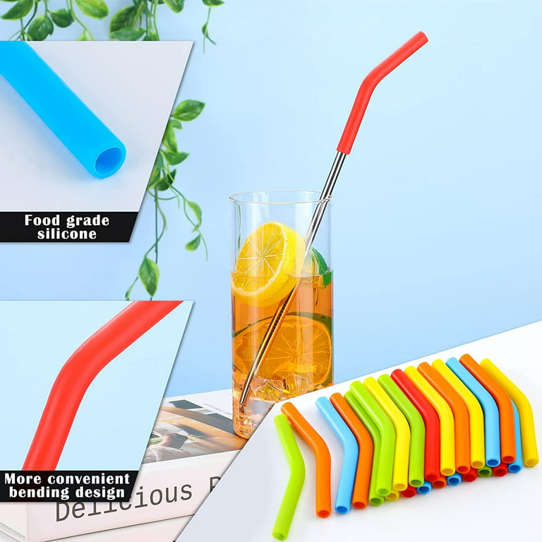 200 Pcs Tticai Silicone Straw Tips Multicolored Straws Tips Covers Reusable  Silicone Straw Covers Metal Straw Tips for 6mm Outer Diameter Metal Straws