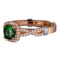 thumbnail image 3 of Antique 2 Carat cushion cut Emerald and Diamond Rose Gold Engagement Ring, 3 of 4