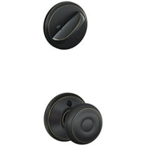 Schlage F59 GEO 716 Georgian Interior Knob with Deadbolt, Aged Bronze (Interior Half Only)