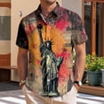 thumbnail image 6 of adaychics Men's Hawaiian Shirts Goddess American Flag Summer Printed Shirts Hawaiian Button Up Tops for Vacation Travel, 6 of 8