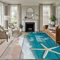 thumbnail image 2 of 8x10 Area Rugs for Living Room, Turquoise Beach Summer Non Slip Area Rugs for Kitchen Bedroom Entryway, Starfish Coastal Gradient Washable Carpet Runner Rug Floor Mats for Bedroom Home Decor, 2 of 9