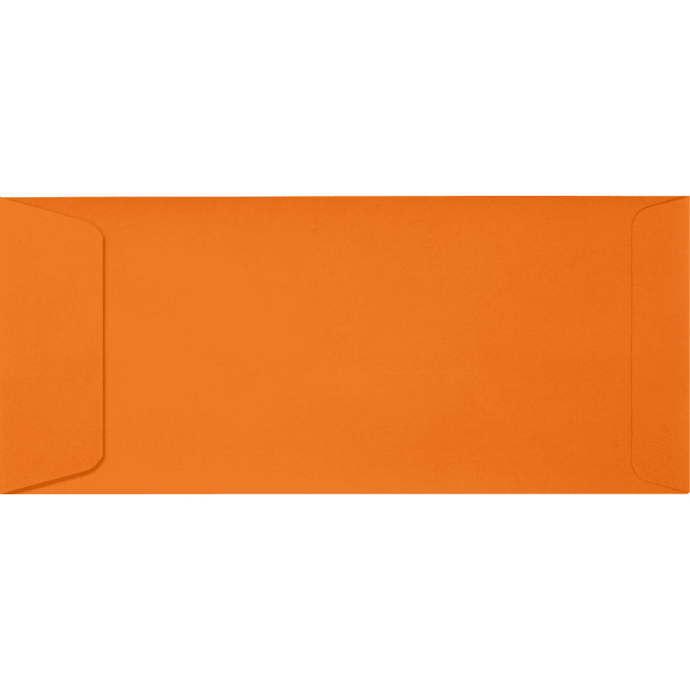LUXPaper #10 Open End Policy Envelopes, 4 1/8 x 9 1/2, Mandarin Orange, 50/Pack