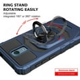 thumbnail image 4 of For Nokia C100 Case [Military Grade] Ring Car Mount Kickstand w/[Tempered Glass] Hybrid Hard PC Soft TPU Shockproof Protective Case - Blue, 4 of 7