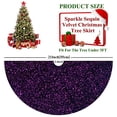 thumbnail image 3 of Falda para árbol de Navidad FUHSY lentejuelas terciopelo morado 53 cm, 3 of 7
