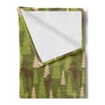 thumbnail image 2 of Deer Soft Flannel Fleece Blanket, Animals in the Forest Mooses and Pine Trees Pattern Canada Foliage Mammal Design, Cozy Plush for Indoor and Outdoor Use, 50" x 60", Green Tan Brown, by Ambesonne, 2 of 5