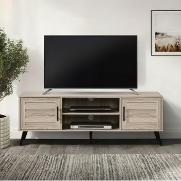 59 in. Tender Oak Wood TV Stand with 2 Storage Cabinets Fits TV's up to 65 in.