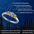 thumbnail image 2 of Gem Stone King 925 Silver and 10K Yellow Gold Blue Tanzanite and Yellow Citrine Engagement Ring for Women | 0.97 Cttw | Round 5MM | Gemstone December Birthstone | Size 8, 2 of 6
