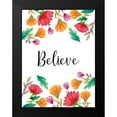 thumbnail image 2 of Seven Trees Design 15x18 Black Modern Framed Museum Art Print Titled - Floral Believe, 2 of 5