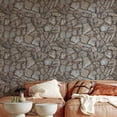thumbnail image 5 of Brown Stone Embossed Wallpaper, Tile Wallcovering Roll: 41.7”W x 614”H- 177.80 sq ft, 5 of 6