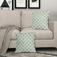 thumbnail image 3 of Blue Green Block Print Pillow Covers 18x18 Inch Set of 2, Vintage Floral Decorative Throw Pillow Cases Boho Cushion Covers Rustic Decoration Gift Farmhouse Sofa Couch Bed Decor, 3 of 6
