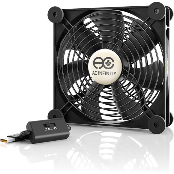shiyou-AC Infinity MULTIFAN 4, Quiet 140mm USB Fan for Receiver DVR PlayStation Xbox Computer Cabinet Cooling