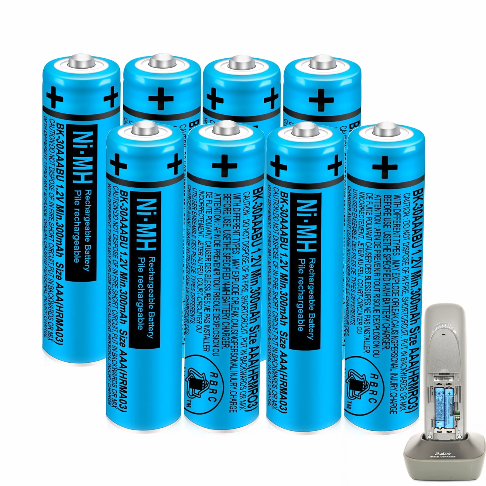 YXZHENG 8X AAA Battery HHR-65AAABU for Panasonic Cordless