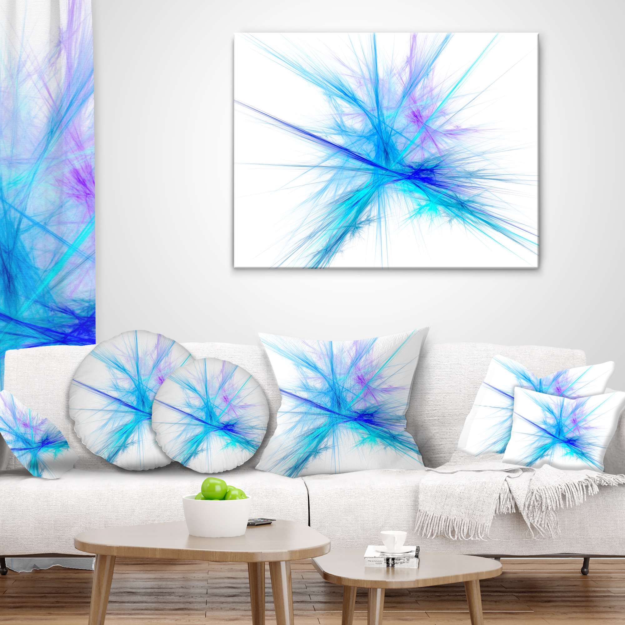 Designart Criss Cross Spectrum of Light - Abstract Throw Pillow - 12x20